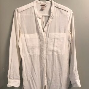 Women’s White Button Up Blouse
